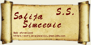 Sofija Simčević vizit kartica